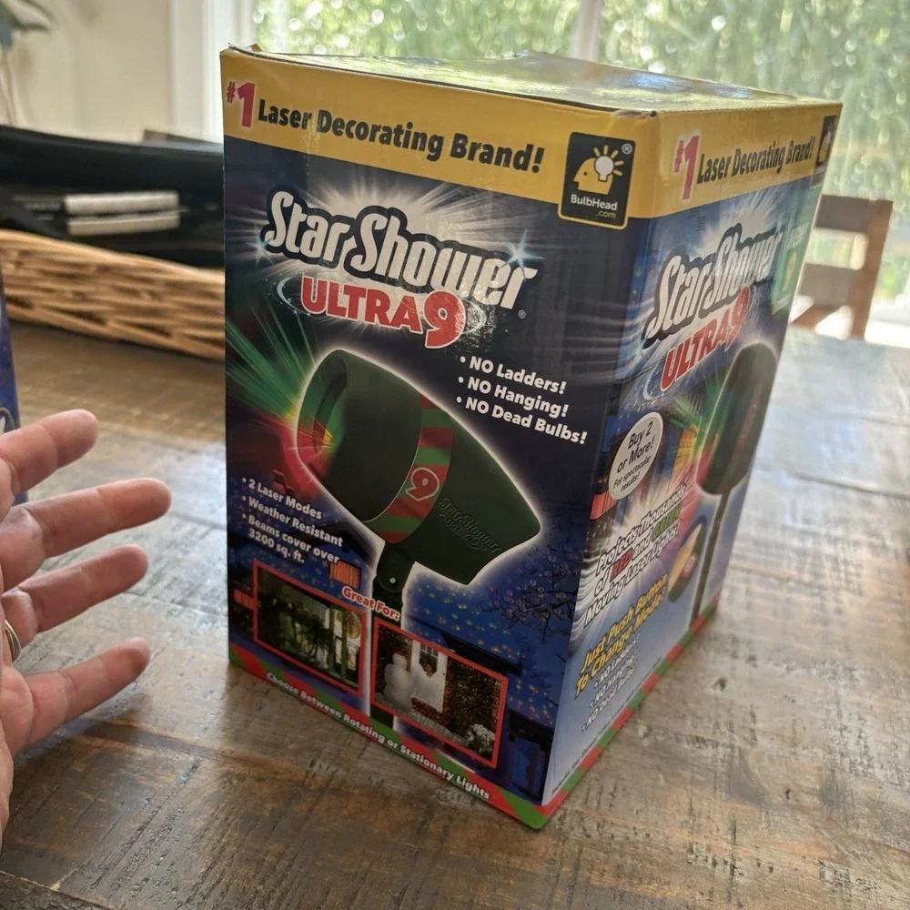 Star Shower Ultra 9 Outdoor Holiday Laser Light Show AS-SEEN-ON-TV, New 9 Modes